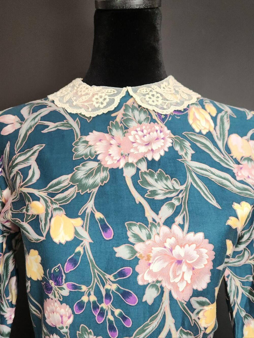Beautiful Vintage Norman Shurmaker Floral Maxi Dress (Size 6) - Picture 3 of 10